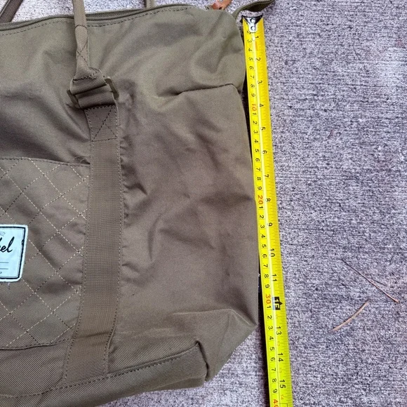 Herschel Supply Duffle Bag Army Olive Green Canvas Tote Weekender Carryall - Picture 9 of 11